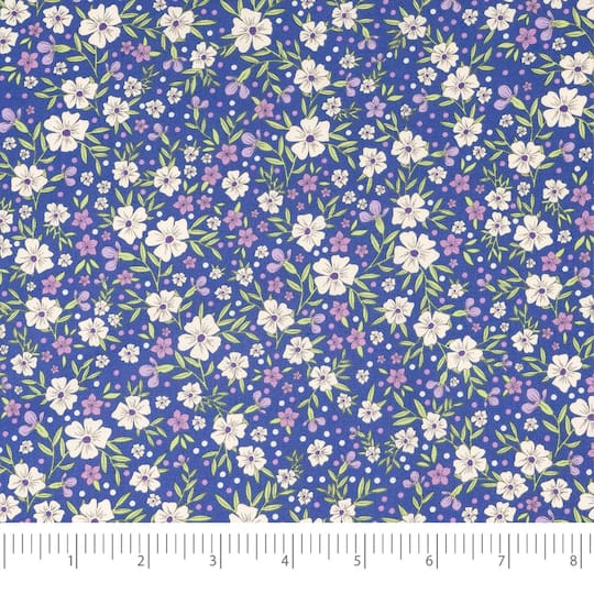 SINGER Purple Packed Floral Print Cotton Fabric